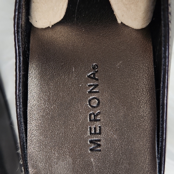 Merona, Women's Black Stick in heels with white top stitch and silver ha… - Picture 11 of 11